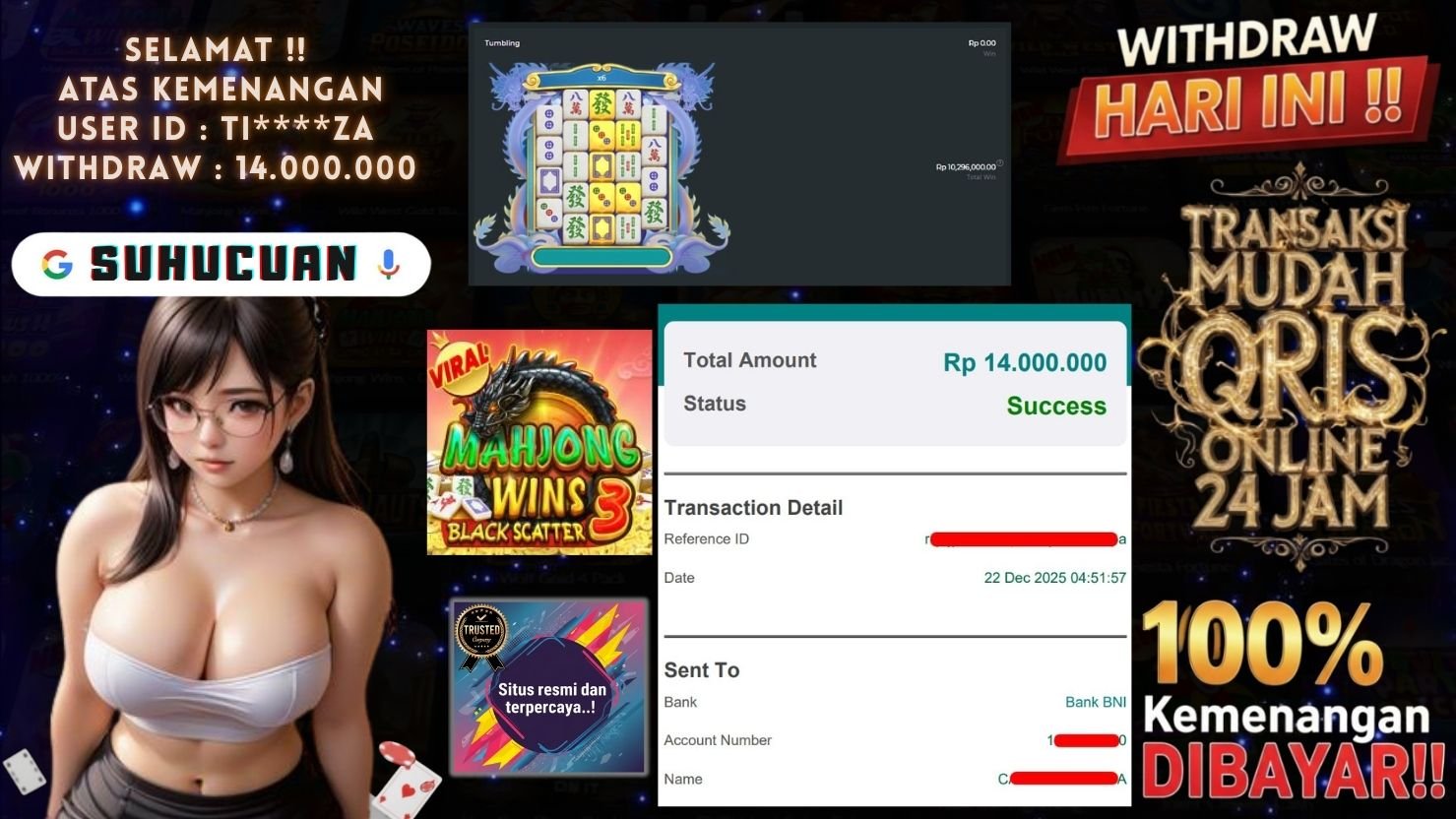 SUHUCUAN JACKPOT SLOT MAHJONG WINS 3 - BLACK SCATTER